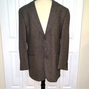 Joseph Abboud Vintage tan&black lined men’s blazer measurements in description